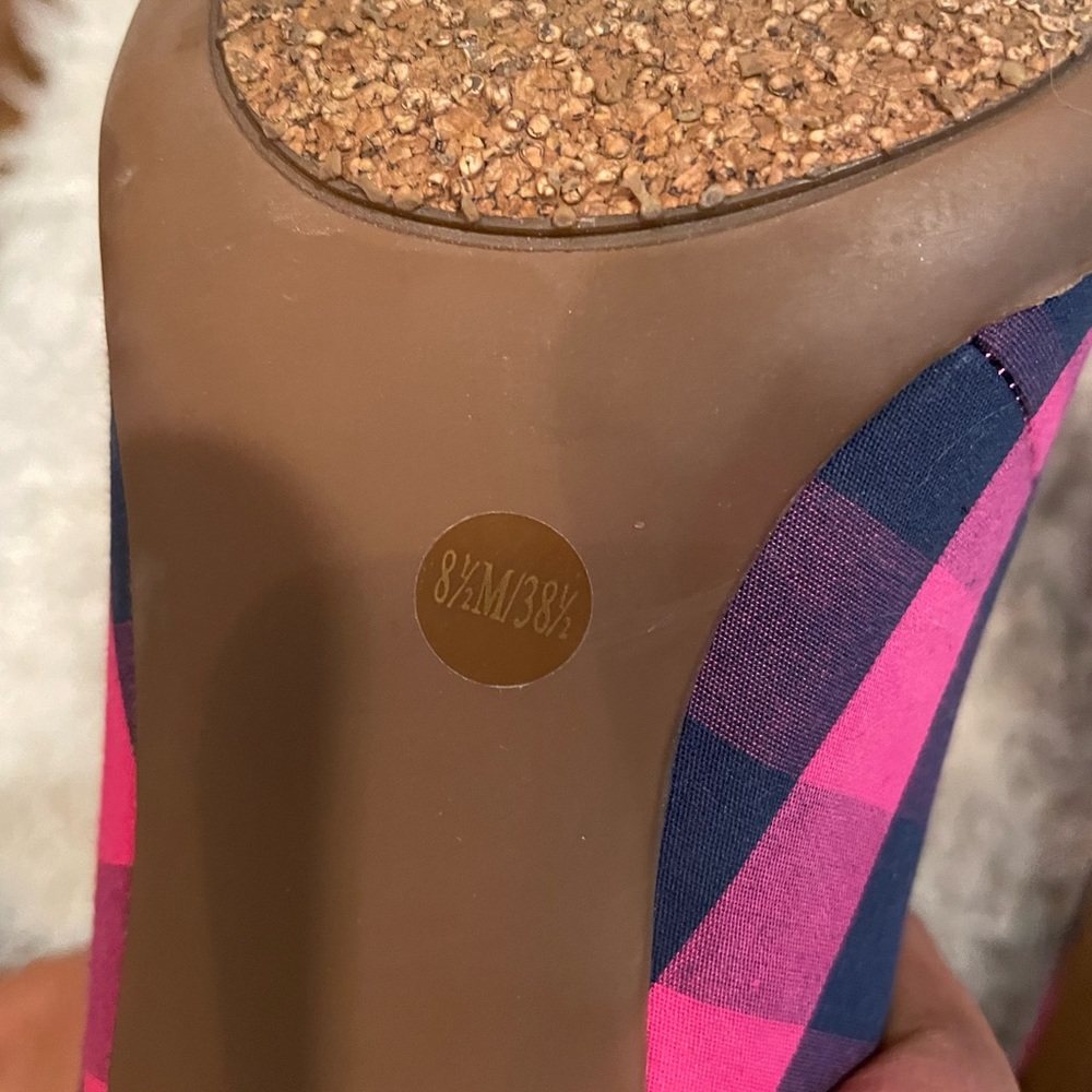 Jessica Simpson Checkered Pink Pattern Size 8.5 - Picture 5 of 6